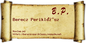 Berecz Periklész névjegykártya